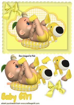 Baby Girl in Lemon with Toy