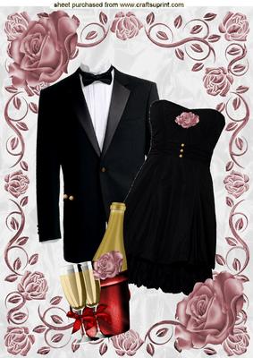 That Little Black Dress, with Black Tux in Rose Frame A4