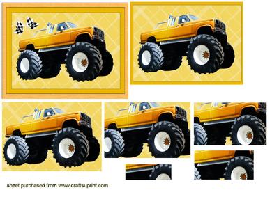 Yellow Monster Truck Pyramid