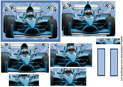 Blue Fornula One Car Pyramid on Stunning Frame