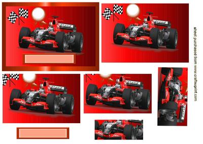 Red Formula One Car Pyramid on Stunning Frame