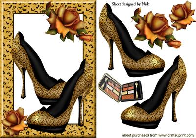 Lovely Tiger Print Shoes in Frame with Roses