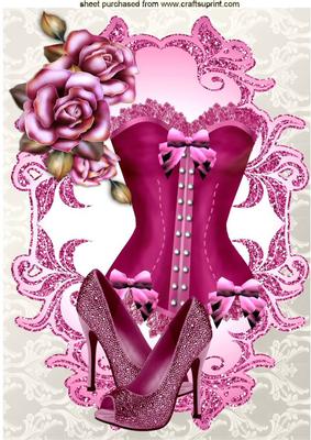 Pretty in Pink Basque with Pink Roses A4
