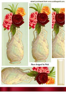 Vintage Roses in a Vase Pyramids
