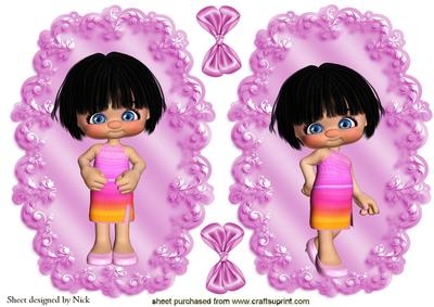 Cute Little Gummy Girl Toppers with Bows