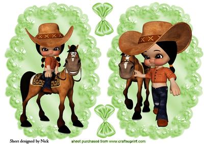Cute Little Gummy Cowgirl with Horse Toppers
