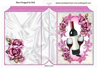 Red Wine and Roses Folded Book
