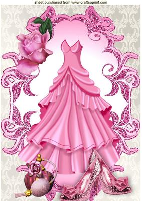Pink Party Dress with Shoes and Perfume A4