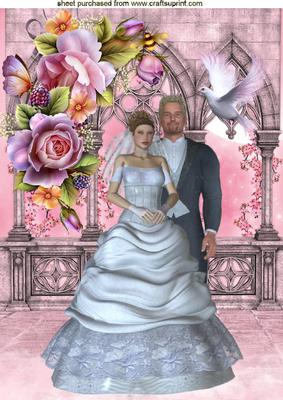 Our Special Day with Wedding Couple , Dove, & Roses A4