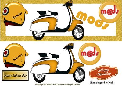 The Mods Gold Scooter with Helmet Dl