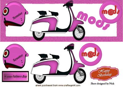 The Mods Pink Scooter with Helmet Dl