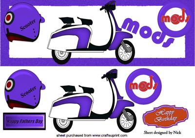The Mods Purple Scooter with Helmet Dl