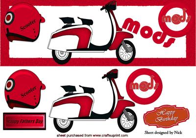 The Mods Red Scooter with Helmet Dl