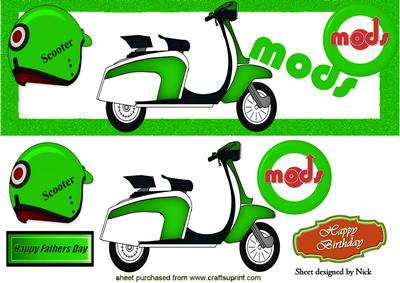 The Mods Green Scooter with Helmet Dl