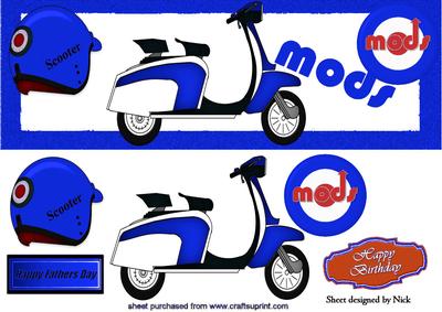 The Mods Blue Scooter with Helmet Dl