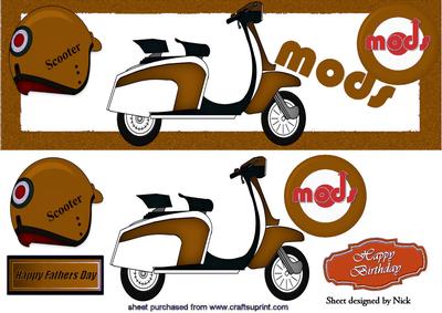 The Mods Brown Scooter with Helmet Dl