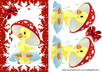 Cute Little Duck with Umberella