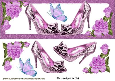 Pretty Pink Sequin Shoes with Roses Dl