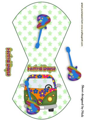 Festival Dayz, Hippie Camper Van Wobble Card