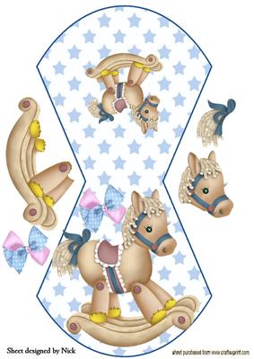 Rocking Horse with the Stars and Bow Wobble Card