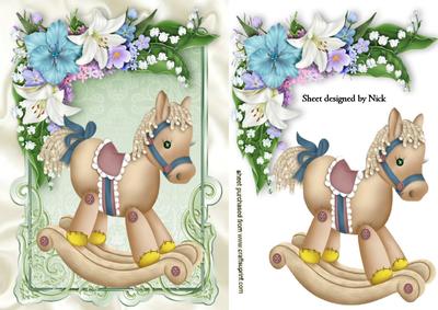 Pretty Rocking Horse with Flowers