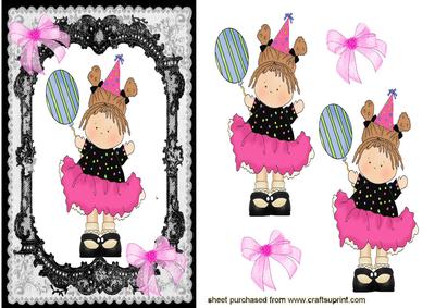Cute Little Party Girl in Lace Frame