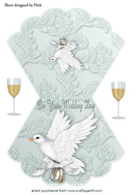 White Dove with Wedding Rings Rocker Card