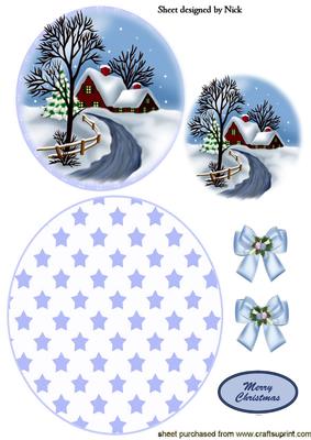 Snow Scene for Christmas with Star Rocker