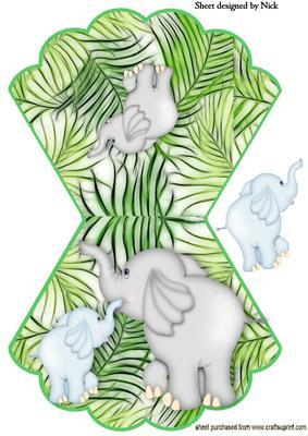 Mummy and Baby Elephant in the Jungle on Scalloped Rocker