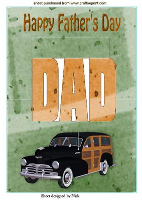 1948 Vintage Woody Car Fathers Day Pop Up Card