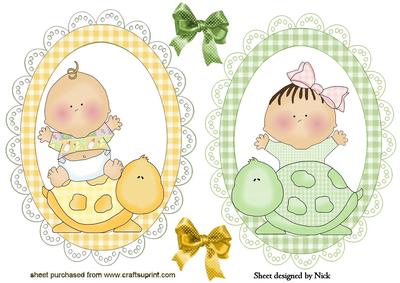 Little Turtle Baby Toppers with Bows