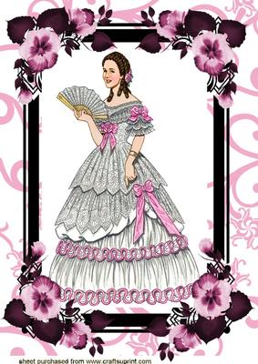 Elegant Lady in Pink, A4 Topper