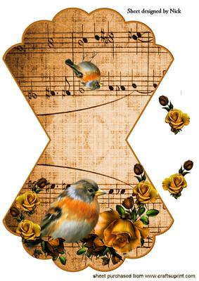 Autumn Tones with Music Gold Roses and Little Bird Rocker