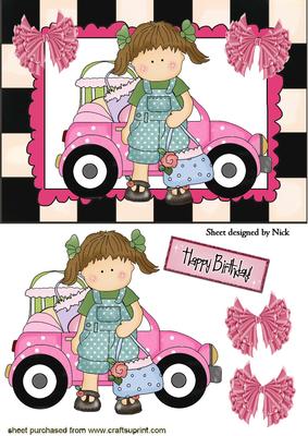 Shopping with My Lovely Pink Car