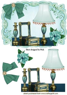 Ladies, Jade Dressing Table with Lamp