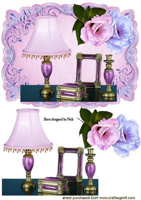 Rose Pink Ladies Dressing Table with Roses