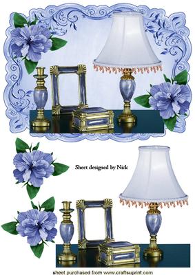 Ladies Blue Dressing Table with Roses