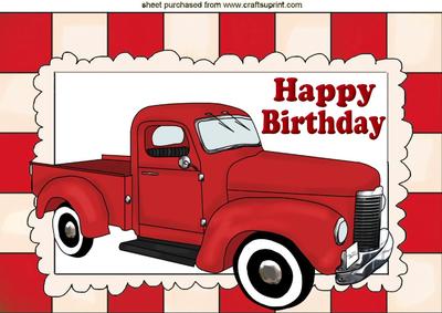 Red Vintage Truck A4