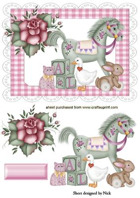 Rocking Horse with Toys with Rose