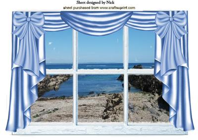 A Room with a View of Cornwall Beach with Drapes A4