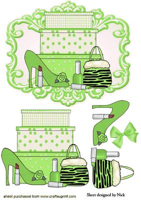 Ladies Accessories Shoes and Makeup Green