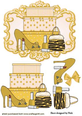 Ladies Accessories Shoes and Makeup Gold