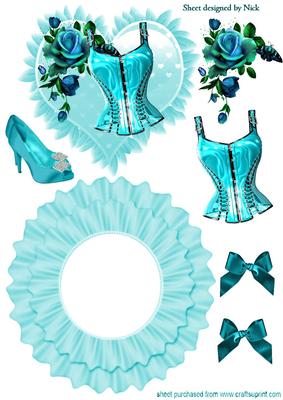 Wow! Turq Basque with Shoes on a Frill Rocker Card
