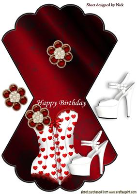 Basque with Red Hearts, Jewel and Shoes Rocker Card