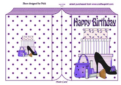 Ladies Shoe and Makeup in Purple, Folded Book