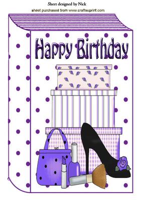 Ladies Shoe and Makeup in Purple Folded Book A4