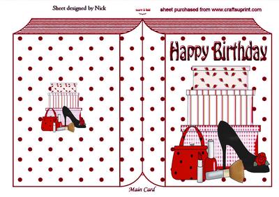 Ladies Shoe and Makeup in Red Folded Book