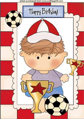 I Love Football, Little Sporty Boy with Ball A4