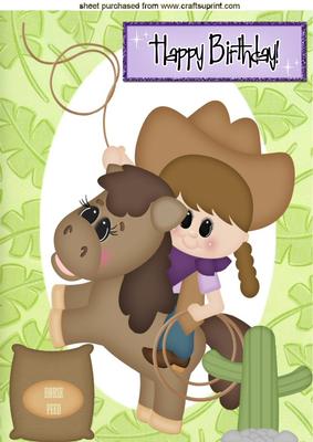 Horse with Feed and Little Cowgirl A4