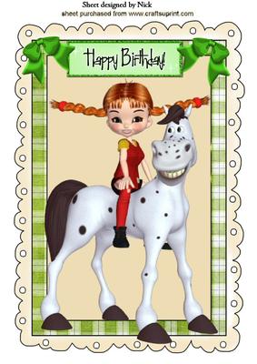 Toony Horse with Little Girl A4
